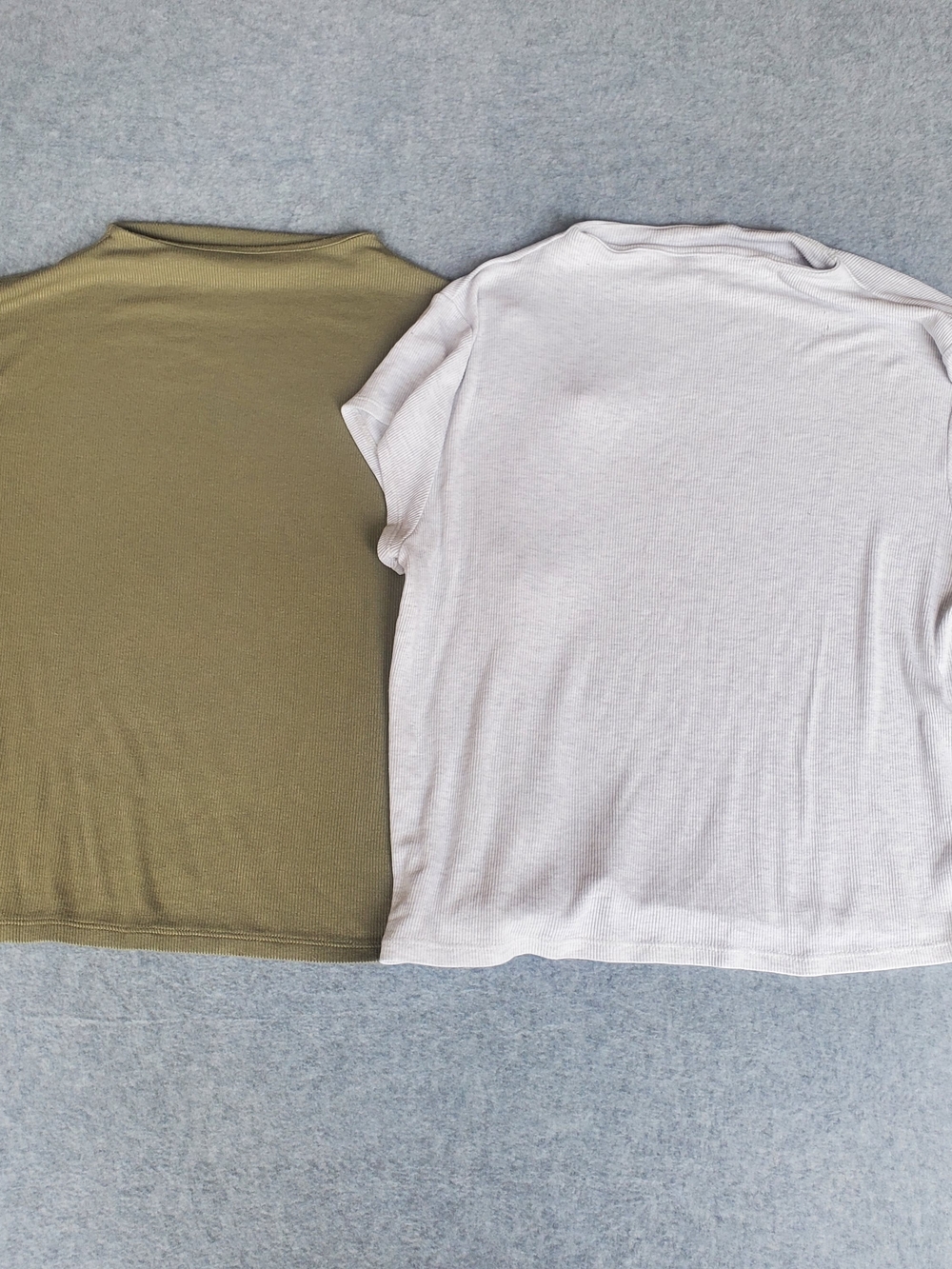 Olive Green & Light Beige Basic Tee Duo